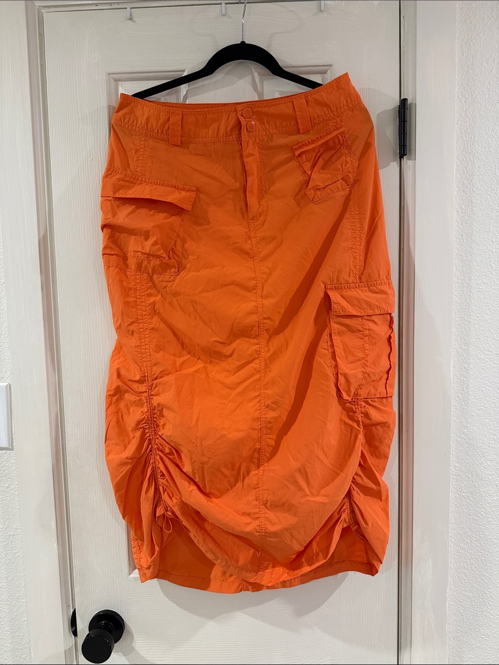 Forever 21 Orange Cargo-Style Midi Skirt